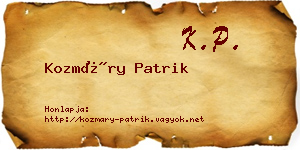 Kozmáry Patrik névjegykártya